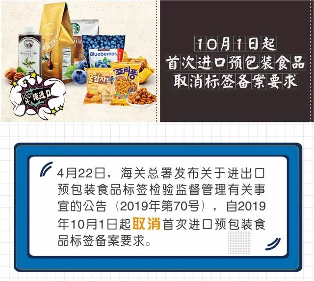 政策新動向 10月1日起，首次進口預(yù)包裝食品取消標簽備案要求